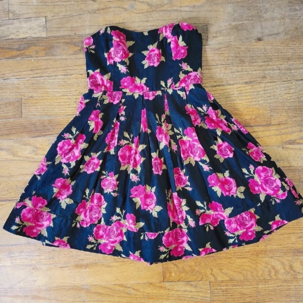 Strapless Floral Vintage Party Sundress